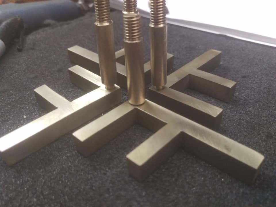 Custom design door handle we produced for a luxury interior design to match other lighting and interior pieces