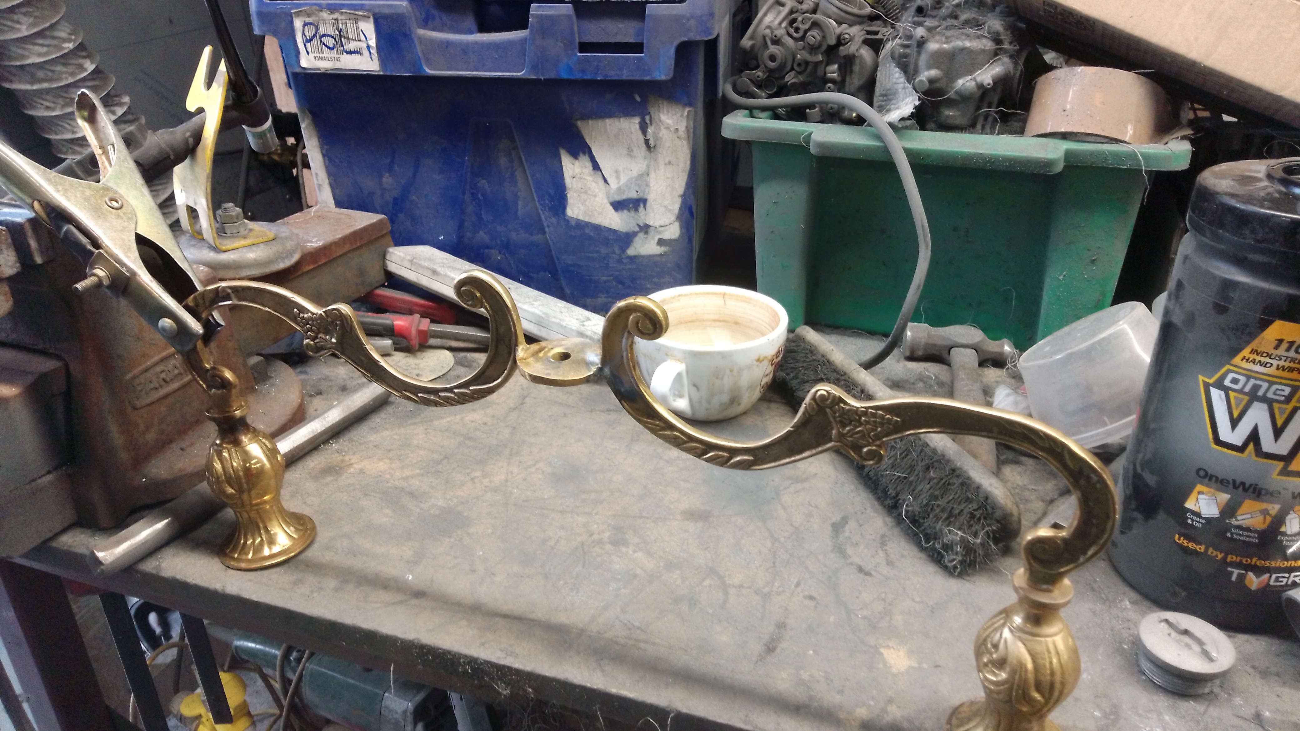 chandeliers being welded